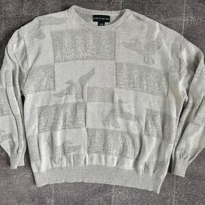 Men's Vintage 90's Croft & Barrow Duck Goose Nature Tree Crewneck Sweater Sz XL